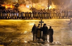 Orthodox Priests at a protest