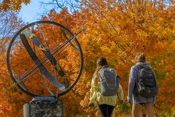 students walking on campus