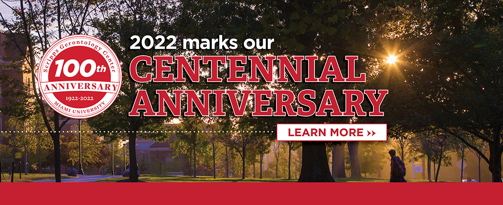  an image of campus with the words "2022 marks our centennial anniversary. Learn more."