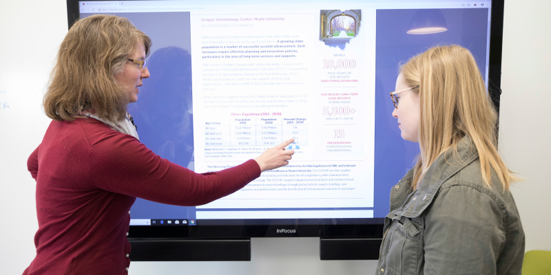  Researchers using the interactive display