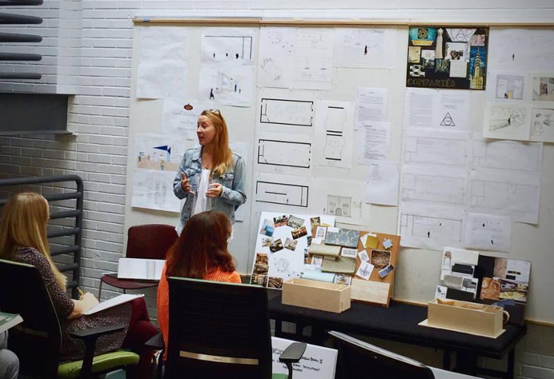 Kayla presents a project