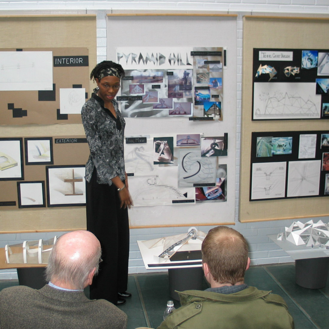 student presenting her final work