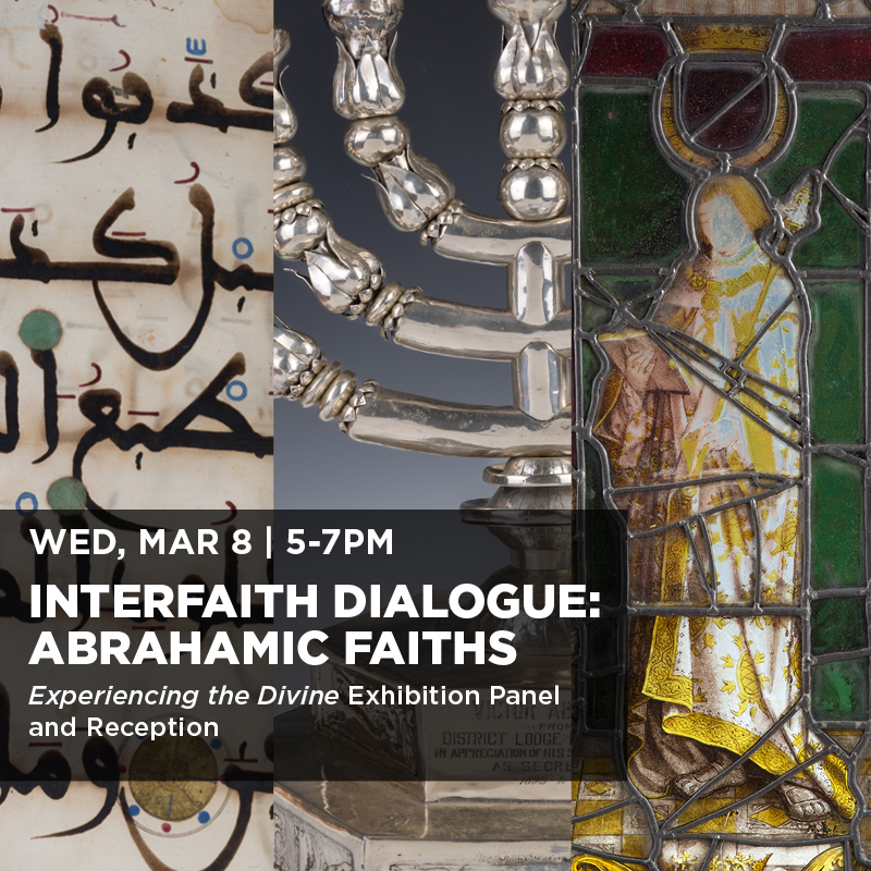  slide advertising an Interfaith Dialogue on March 8 from 5-7 pm.