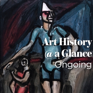 Aquatint by Georges Rouault. Text 'Art History at a Glance, Ongoing'