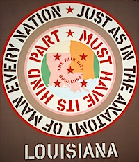 Painting with text Just as in the anatomy of man every nation must have its hind part. Louisiana.