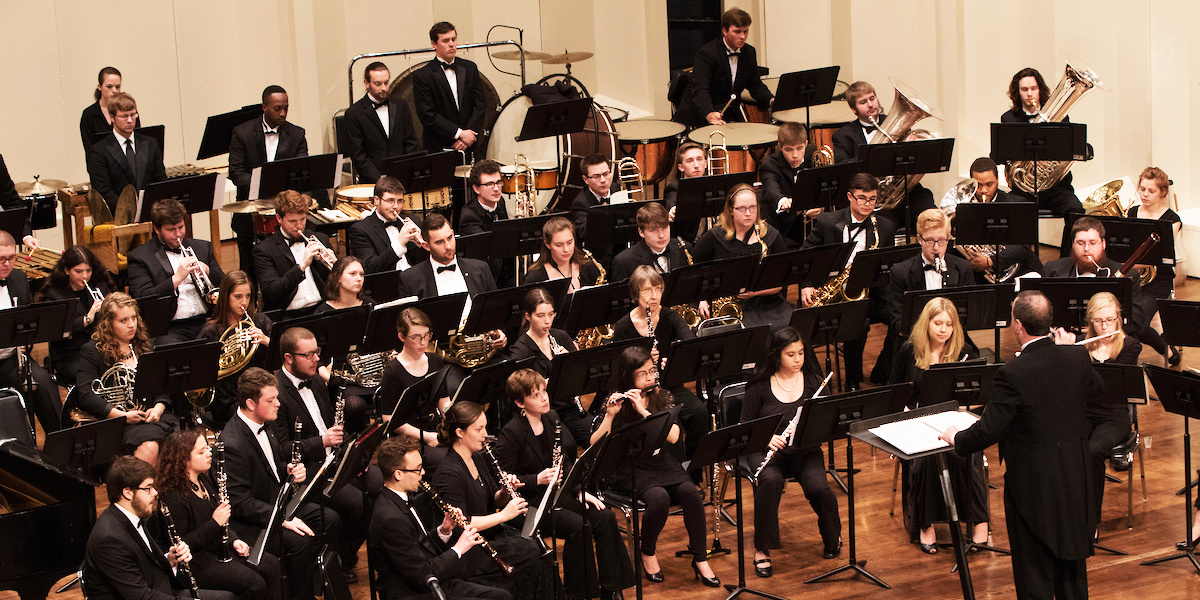  The Wind Ensemble onstage at Hall Auditorium