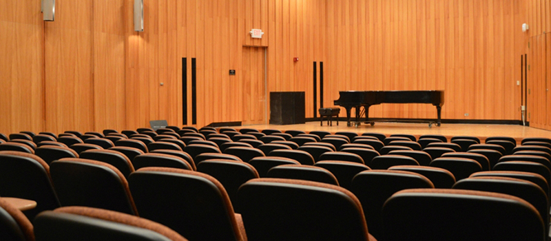  Souers Recital Hall showing seats and grand piano onstage