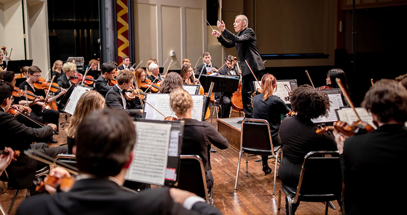 Miami University Symphony Orchestra performs under the direction of Ricardo Averbach
