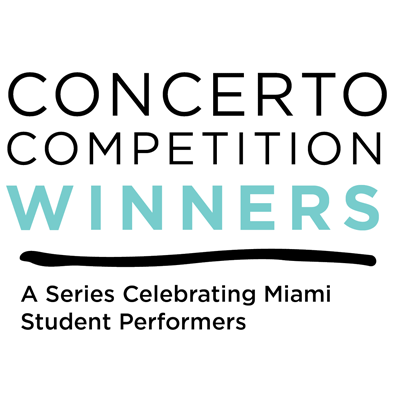 Concerto Competition Winners title as graphic in black and teal