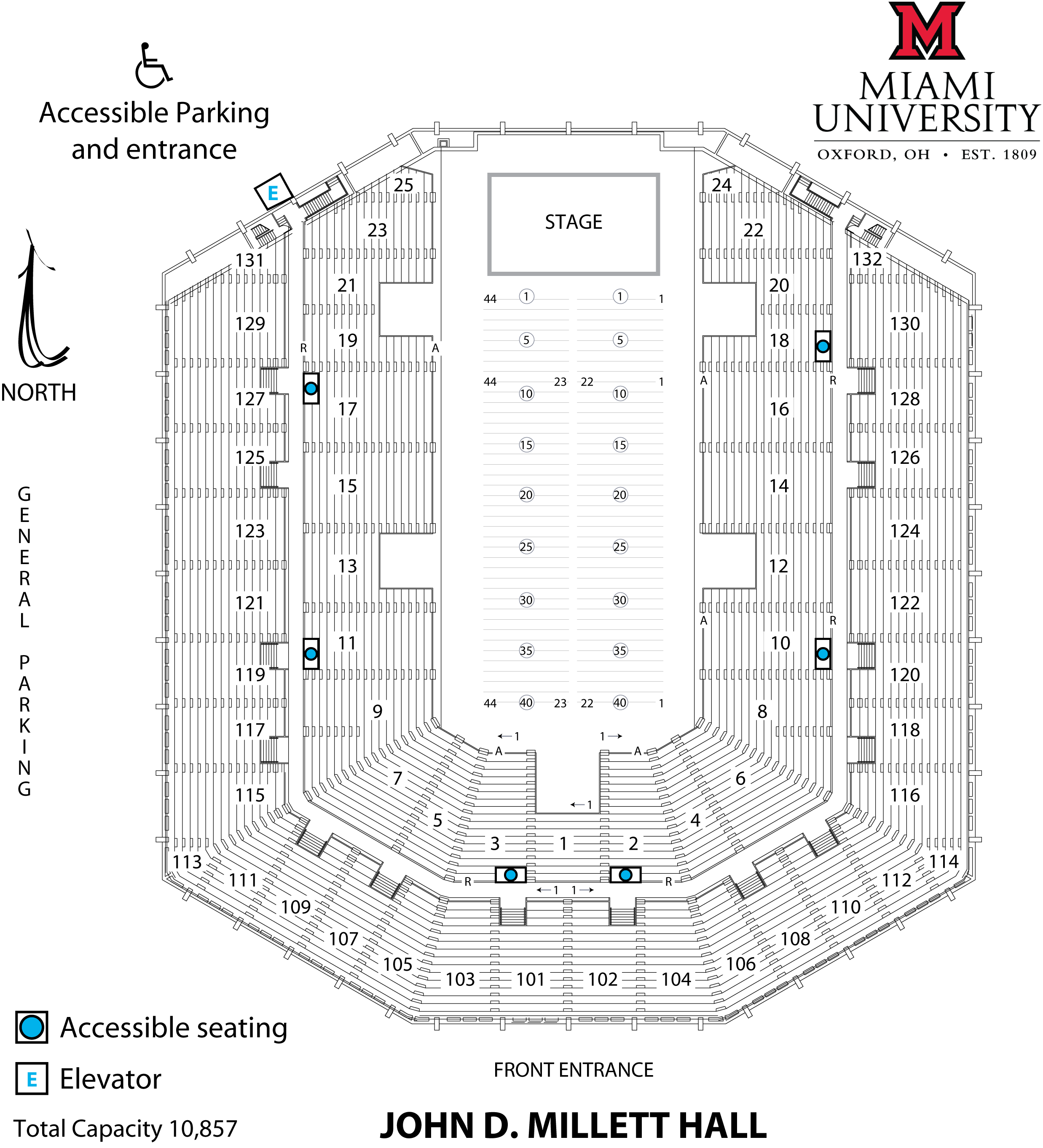 Millett Hall seating plan