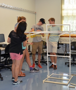 Talawanda students work on their VLF antenna