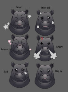 Hippo emotions (artwork by Grayson James)