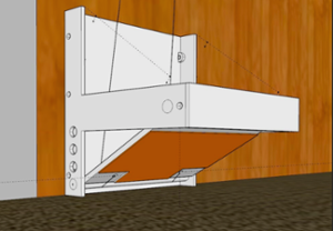 A CAD model of the team's handless door opener design 