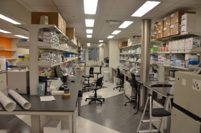 One of the new CEC labs in Hughes Hall being worked on