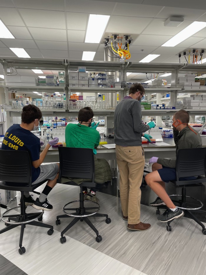 McGuffey Montessori High school students working in a CPB lab 