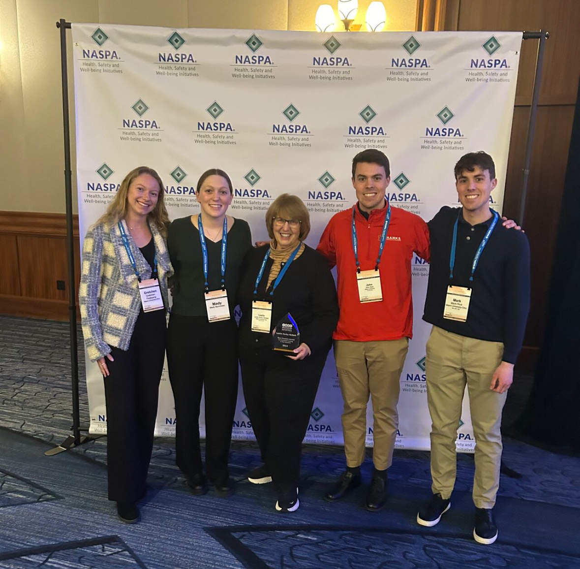 A group photo as the NASPA Strategies Conference including Leslie Haxby McNeill who recieved
