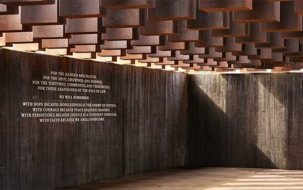 Walls inside the National Memorial for Peace & Justice