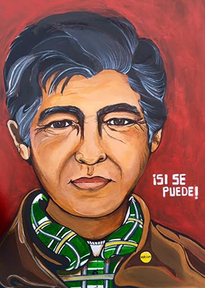 Painting of Chavez created by Miami University student