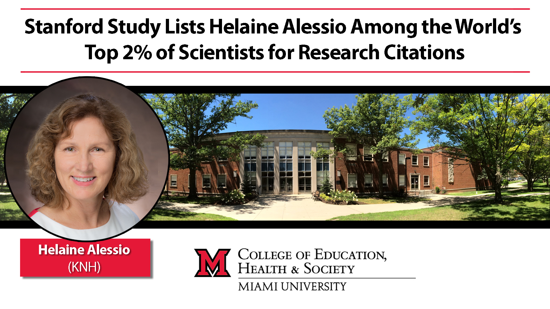 Stanford study lists Dr. Helaine Alessio among the world's top 2% of scientists for research citations