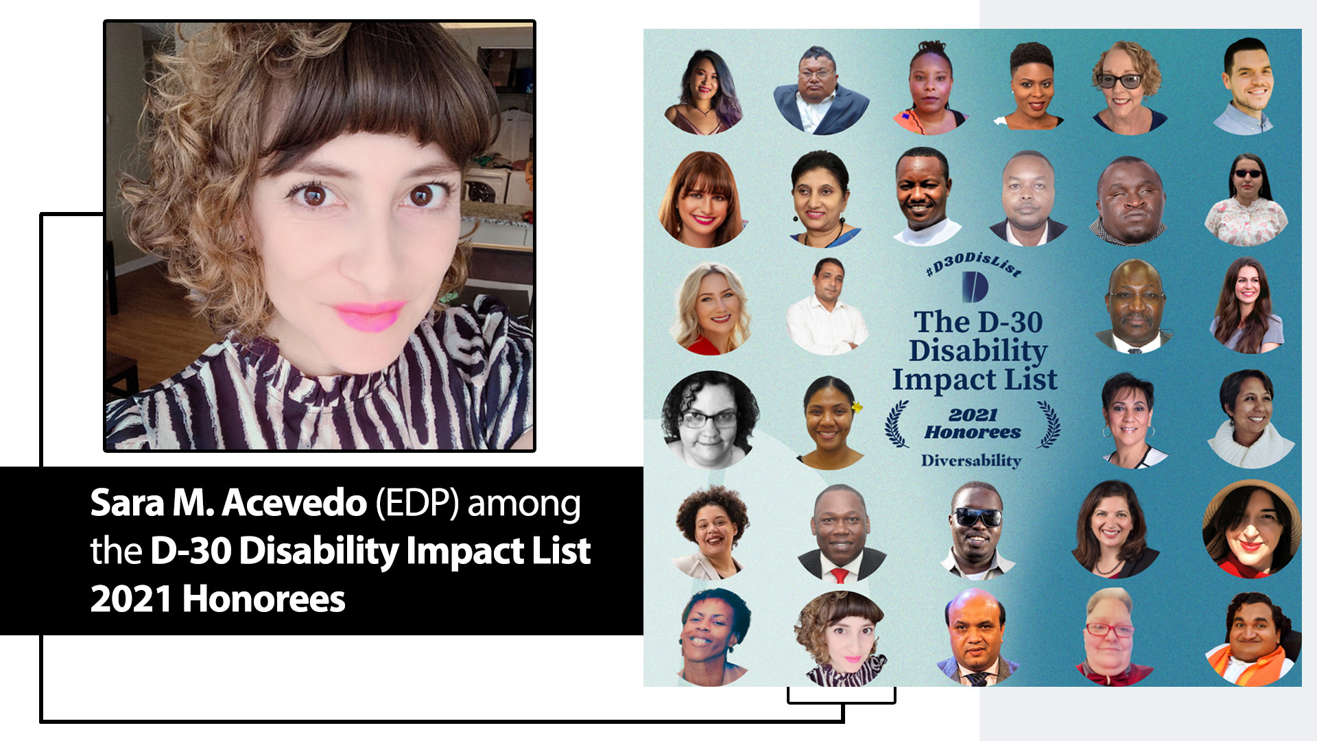 Sara M. Acevedo (EDP) among the D-30 Disability Impact List 2021 Honorees