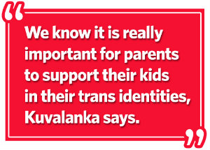 We know it is really important for parents to support their kids in their trans identities
