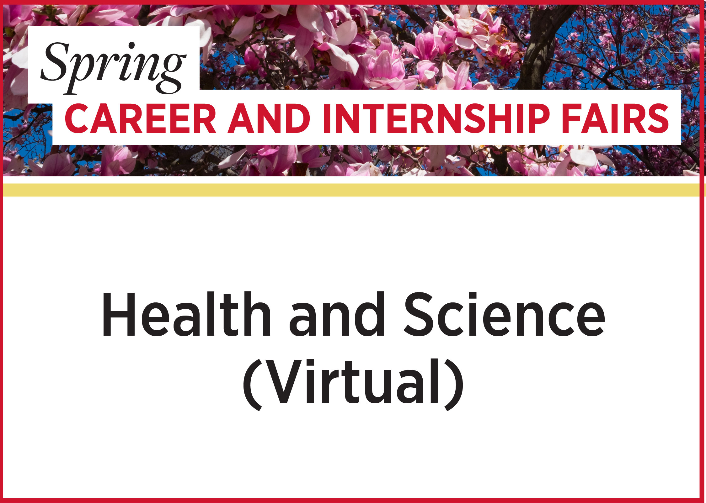 Spring Career and Internship Fairs - Health and Science