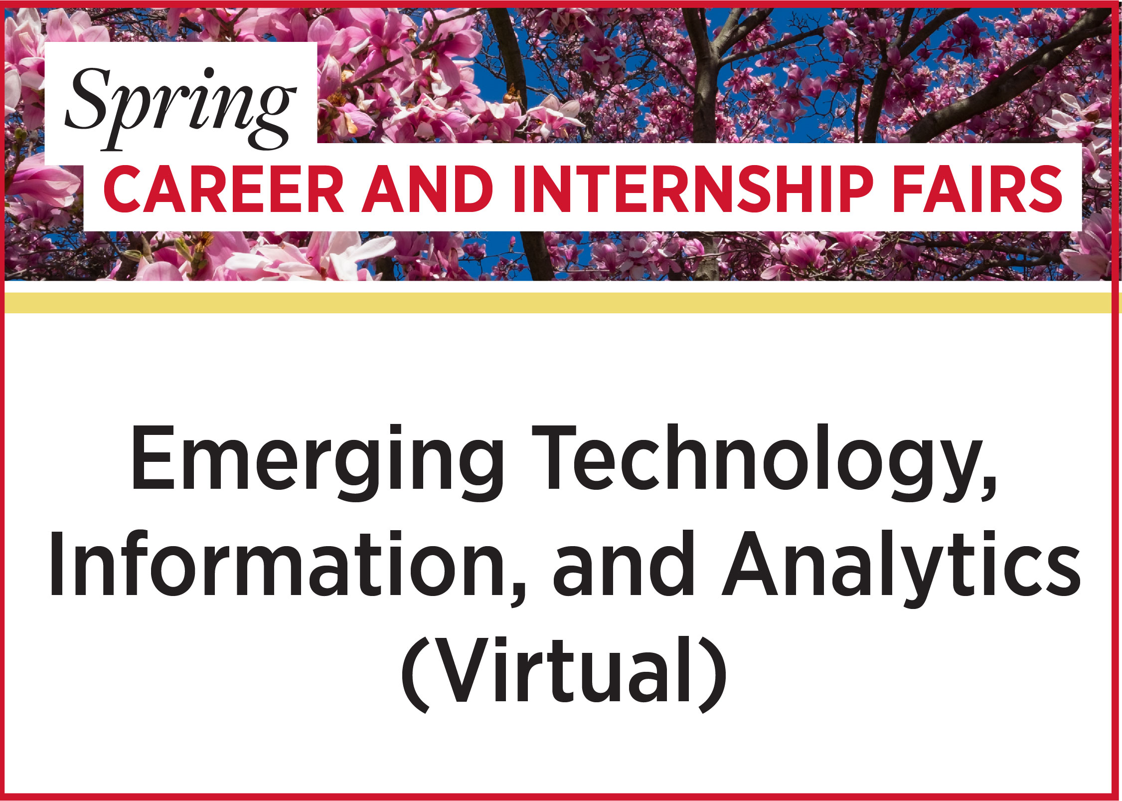 Spring Career and Internship Fairs - Emerging Technology, Information, and Analytics (Virtual)