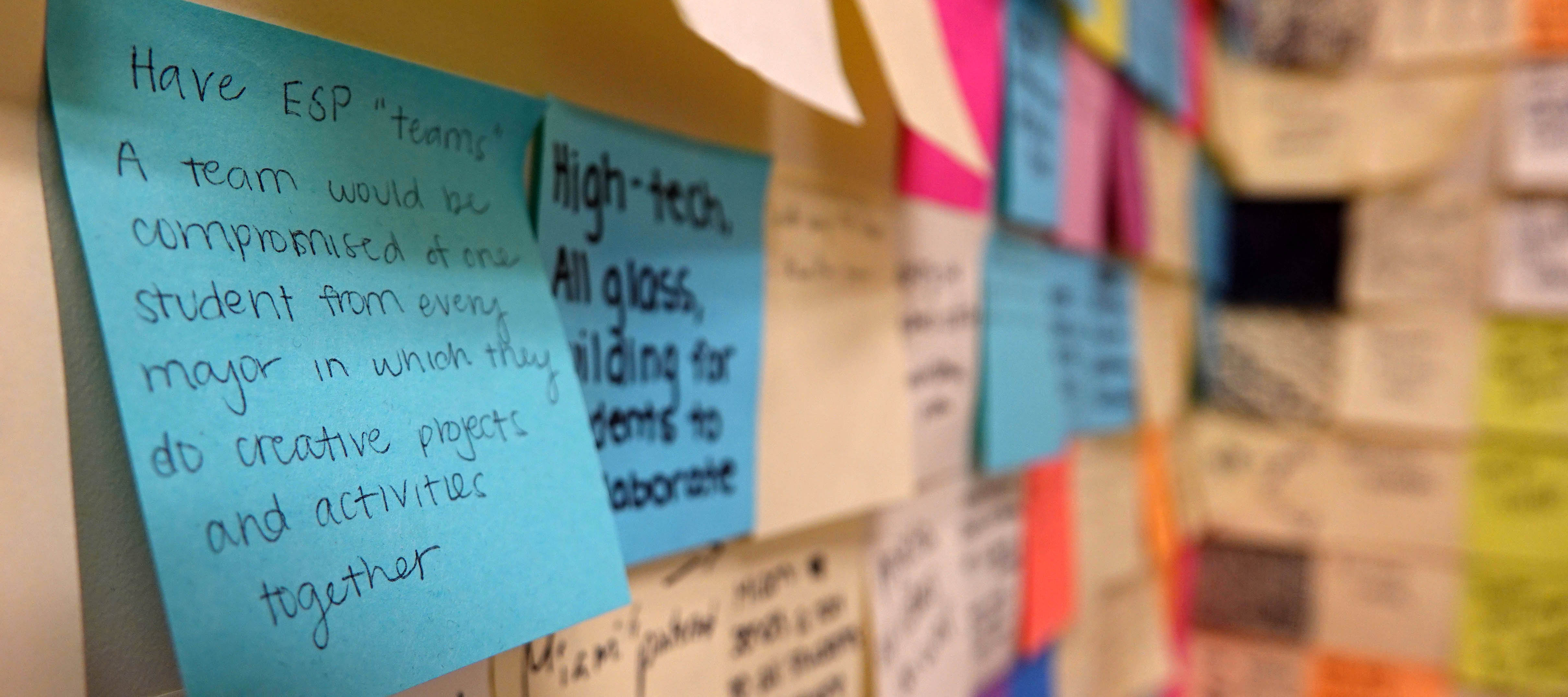  Sticky notes covering David Eyman's office walls