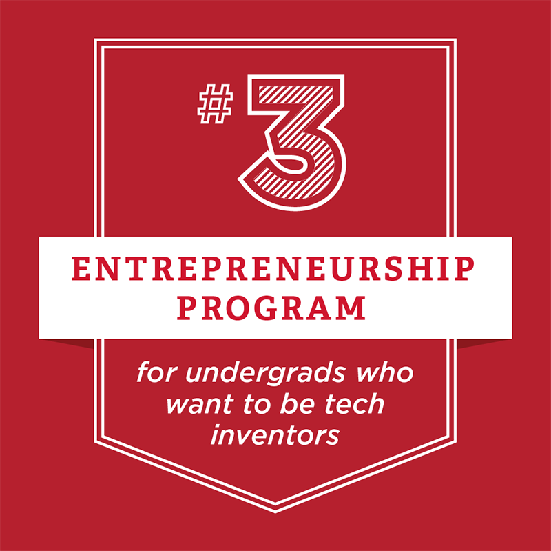 Number 3 Entrepreneurship Program for undergrads who want to be tech inventors
