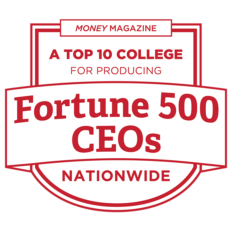 A top 10 College for producing Fortune 500 ceos nationwide