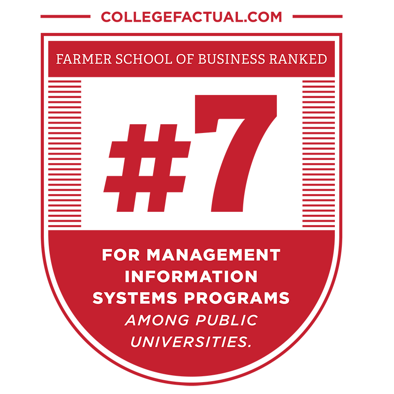 Farmer School of Business Ranked number 7 for Management Information Systems programs among public universities