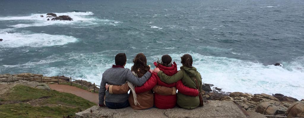  Students overlooking the Atlantic in Spain