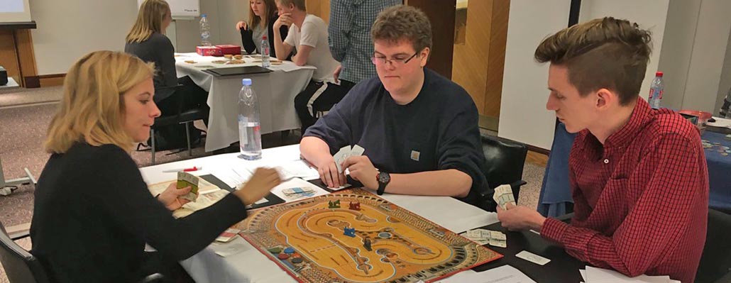  Students playing a board game in Berlin