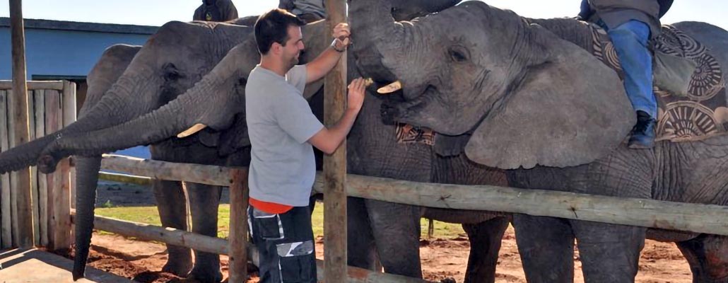  Student visiting elephants in South Africa