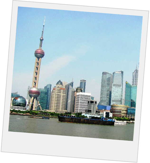 Polaroid of Shanghai Skyline
