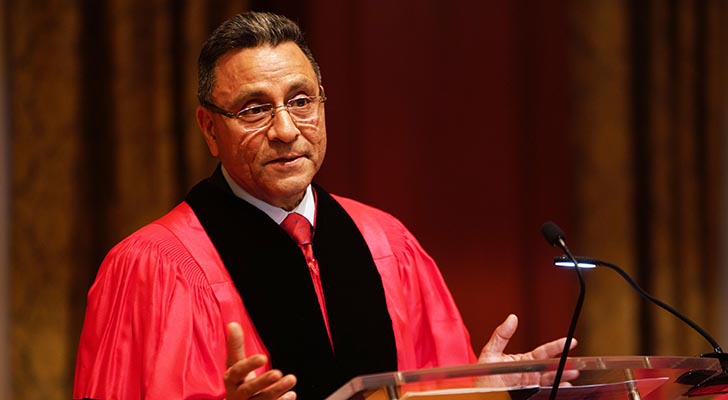 Dinesh Paliwal speaks at the ceremony where he was granted an honorary degree