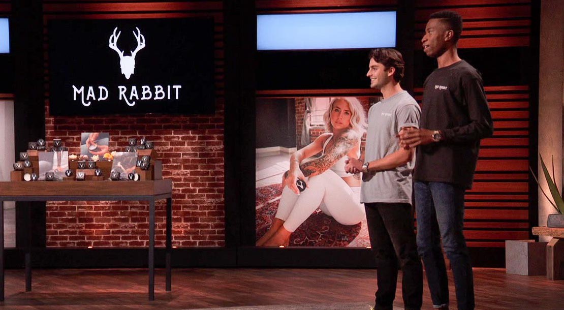 Oliver and Selom on the Shark Tank set