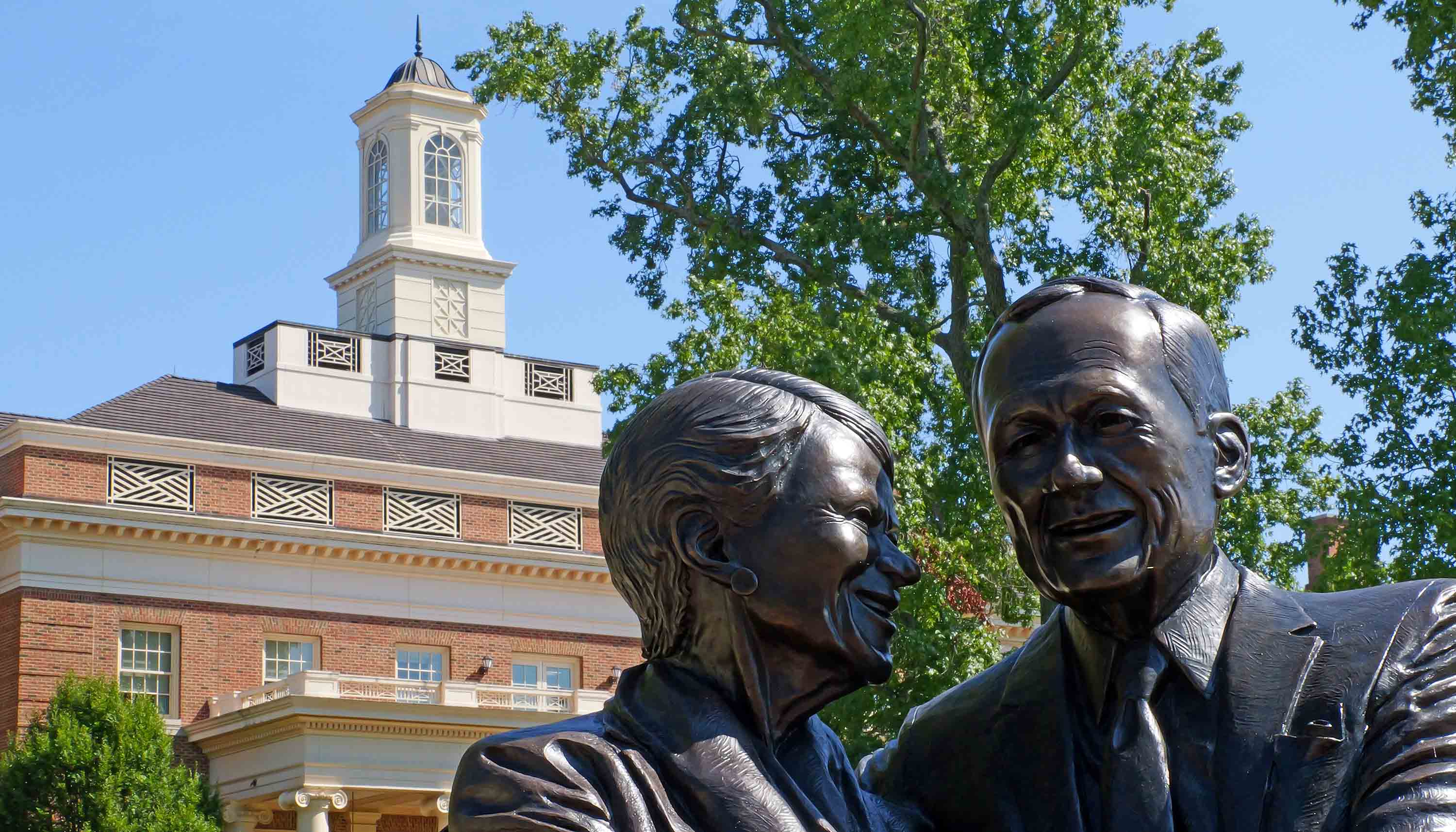Farmer statues and Farmer School cupola