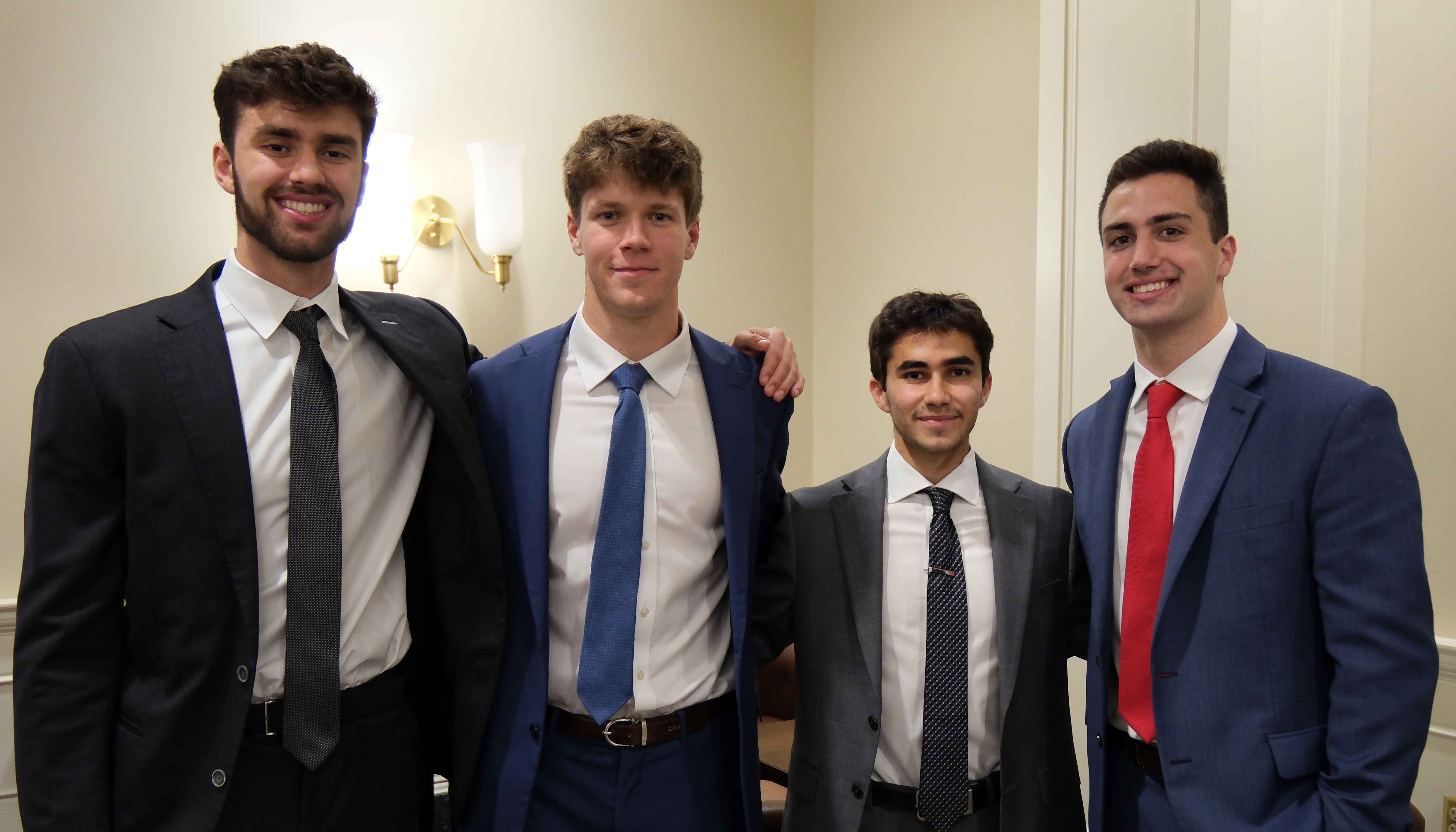 Winning team of Vito Marchese, Courson Kauffman, Alex Nahigian, and Tejman Singh