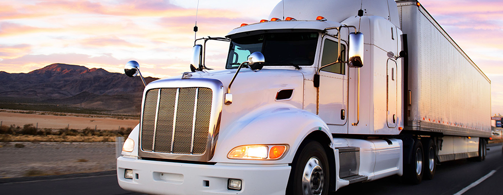 A semi truck on the road