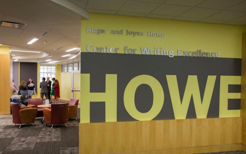 Wall titled Howe Writing Center