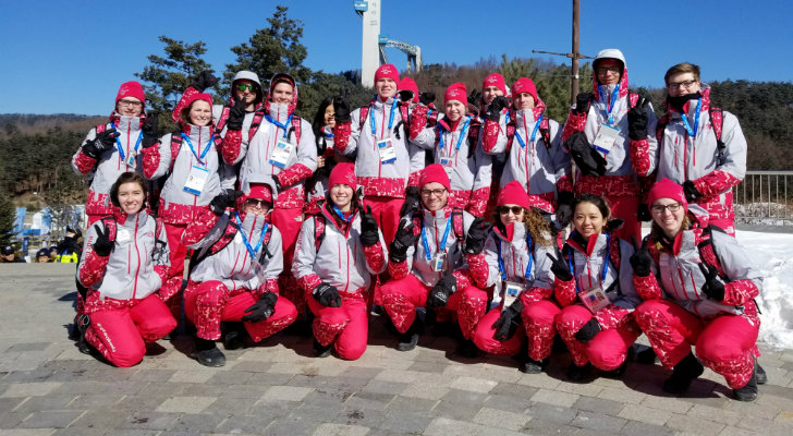 Miami FSB students at the 2018 Olympics in Korea.
