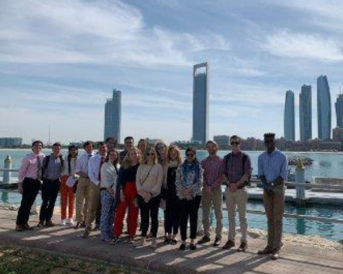  group photo of Miami students studying abroad in the Middle East
