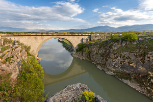 a bridge against the countryside