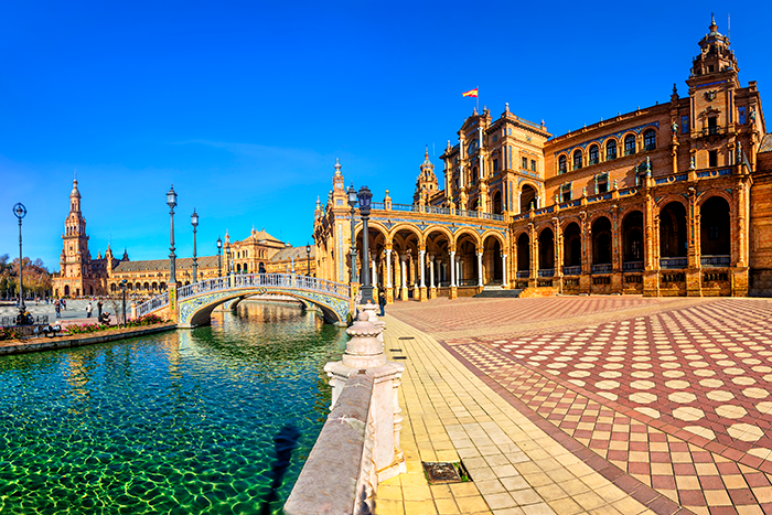Plaza Espana on sunny day. Seville