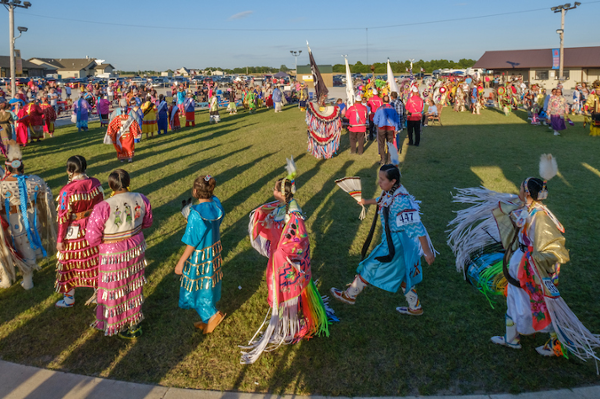 Colorfully dressed participants at a Pow Wow in Miami, Oklahoma