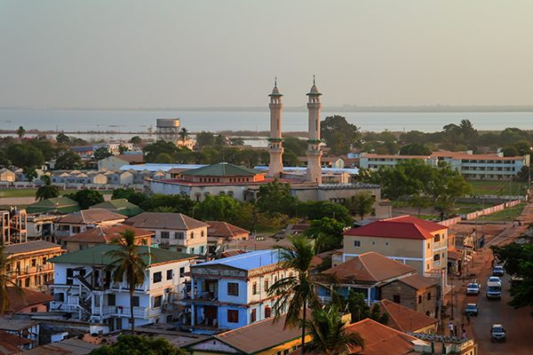 Evening view of a city in The Gambia
