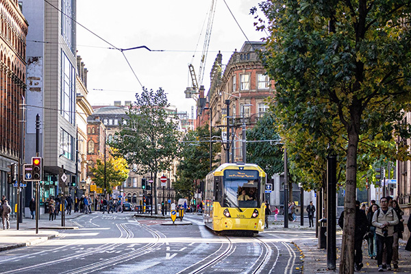 City street scene in Manchester