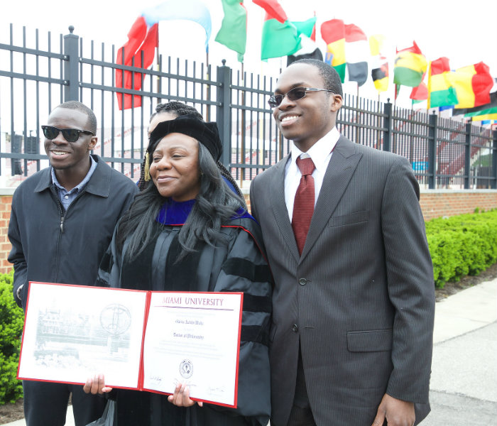  Doctoral student and their family at May commencement