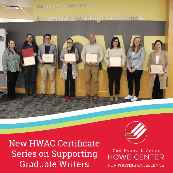 A group of faculty who participated in the new certificate workshop series by HWAC.